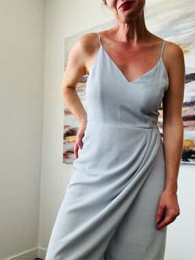 SHOWPO. Powder Blue Gave Me You Tulip Hem Midi Dress US 10